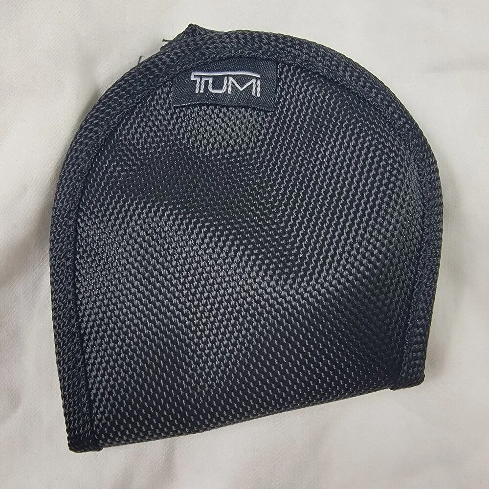 TUMI For Delta Travel Toiletry Bag Case Set Navy Blue Nylon With Eye Mask